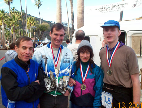 Bob Gracie, Steve Bremner, Laila Hughes, Mike Rogan, 50-mile race finishers