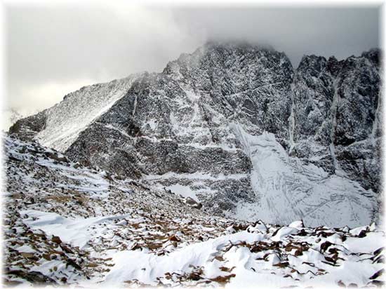 Granite Peak in all its frozen glory