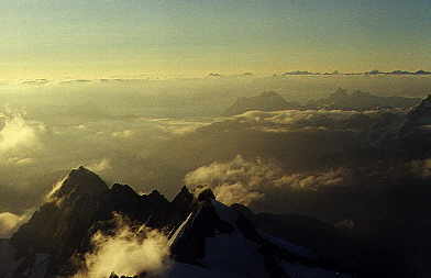 Cloud Cap Peak from the summit of Mt Shuksan at about 7 A.M. late August 1998