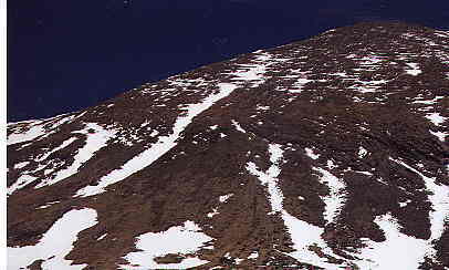 Looking up towards the summit of Humboldt