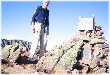 Steve Bremner on the summit of Mt Paloma