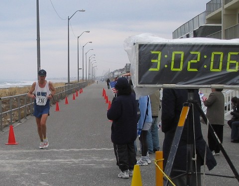 Steve crosses the finish line with no time to spare