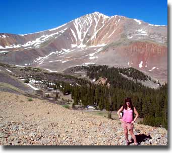 Laila with North Carbonate, a high 13er in the background