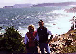 Don and Joyce Switzer with Cape Smokey in the background