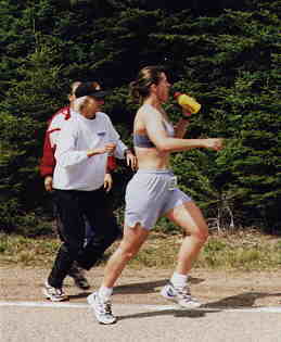 Shawna runs leg 3