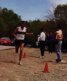 I finish the 20 km Cape Smokey leg in first place